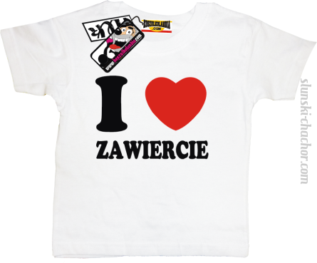 I love Zawiercie koszulka dziecięca z nadrukiem - white