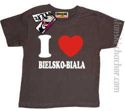 I love Bielsko-Biała koszulka dziecięca - brown