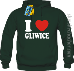 I love Gliwice bluza męska z nadrukiem - navy green