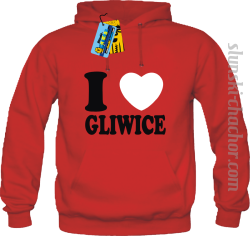 I love Gliwice bluza męska z nadrukiem - red