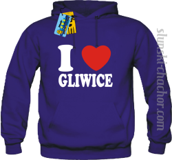 I love Gliwice bluza męska z nadrukiem - purple