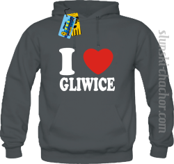 I love Gliwice bluza męska z nadrukiem - grey