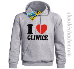 I love Gliwice bluza męska z nadrukiem - ash