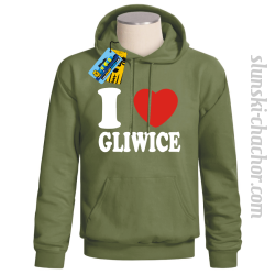 I love Gliwice bluza męska z nadrukiem - khaki