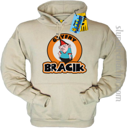 Gryfny bracik bluza męska z nadrukiem - beige