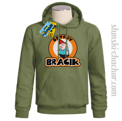 Gryfny bracik bluza męska z nadrukiem - khaki