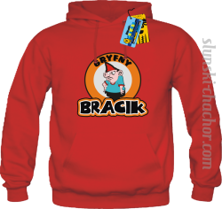 Gryfny bracik bluza męska z nadrukiem - red