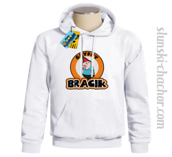 Gryfny bracik bluza męska z nadrukiem - white