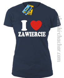 I love Zawiercie koszulka damska z nadrukiem - navy blue