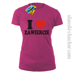 I love Zawiercie koszulka damska z nadrukiem - pink