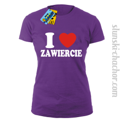 I love Zawiercie koszulka damska z nadrukiem - purple