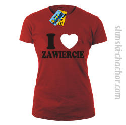 I love Zawiercie koszulka damska z nadrukiem - red