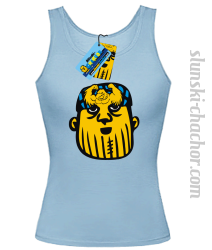 Slunski chachor face top damski z nadrukiem-sky blue