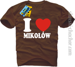 I love Mikołów koszulka męska z nadrukiem - brown
