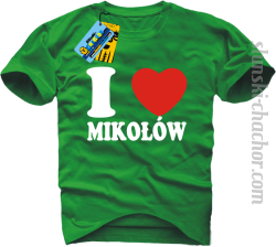I love Mikołów koszulka męska z nadrukiem - green