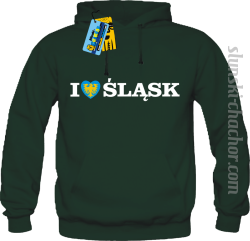 I love śląsk bluza męska z nadrukiem - green