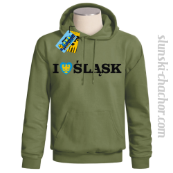 I love śląsk bluza męska z nadrukiem - khaki