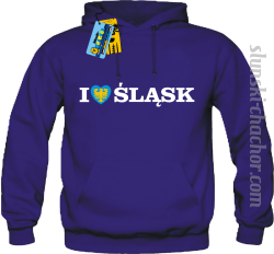 I love śląsk bluza męska z nadrukiem - purple