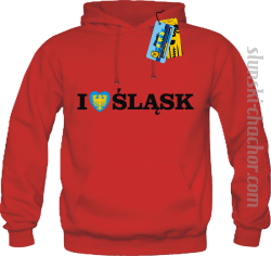 I love śląsk bluza męska z nadrukiem - red