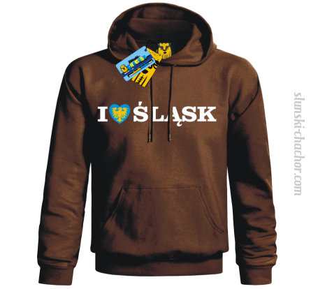 I love śląsk bluza męska z nadrukiem - brown