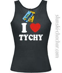 I love Tychy top damski z nadrukiem - black
