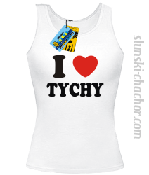 I love Tychy top damski z nadrukiem - white
