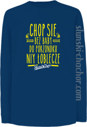 Chop się bez baby do porzondku niy łoblecze - Longsleeve dziecięcy niebieski