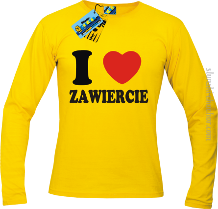 I love Zawiercie longsleeve z nadrukiem - yellow
