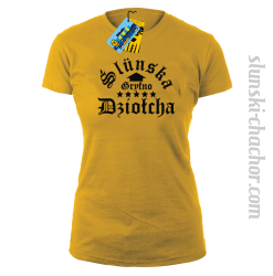 Slunska gryfno dziołcha koszulka damska z nadrukiem-yellow