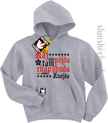 Kaj nie pójda tam chapsbuda znojda bluza dziecięca z nadrukiem - ash