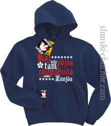 Kaj nie pójda tam chapsbuda znojda bluza dziecięca z nadrukiem - navy blue