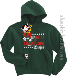 Kaj nie pójda tam chapsbuda znojda bluza dziecięca z nadrukiem - navy green