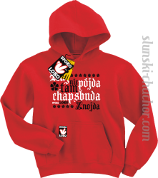 Kaj nie pójda tam chapsbuda znojda bluza dziecięca z nadrukiem - red