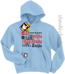 Kaj nie pójda tam chapsbuda znojda bluza dziecięca z nadrukiem - sky blue