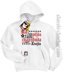 Kaj nie pójda tam chapsbuda znojda bluza dziecięca z nadrukiem - white