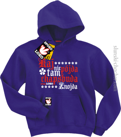 Kaj nie pójda tam chapsbuda znojda bluza dziecięca z nadrukiem - purple