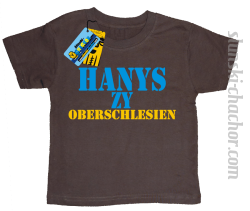 Hanys zy Oberschlesien dziecięca koszulka z nadrukiem - brązowy