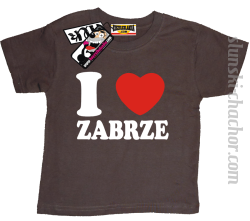 I love Zabrze koszulka dziecięca z nadrukiem - brown
