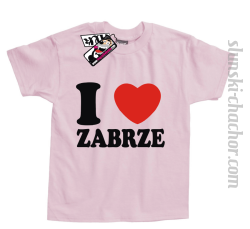 I love Zabrze koszulka dziecięca z nadrukiem - light pink