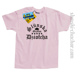 Slunska gryfno dziołcha- koszulka dziewczęca z nadrukiem-light pink