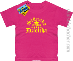 Slunska gryfno dziołcha- koszulka dziewczęca z nadrukiem-pink