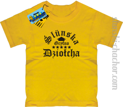 Slunska gryfno dziołcha- koszulka dziewczęca z nadrukiem-yellow