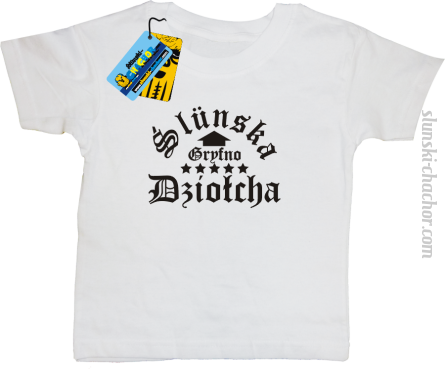 Slunska gryfno dziołcha- koszulka dziewczęca z nadrukiem-white