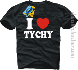 I love Tychy koszulka męska z nadrukiem - black