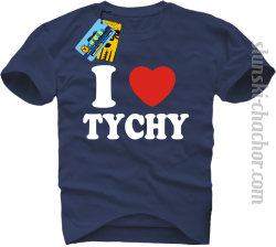 I love Tychy koszulka męska z nadrukiem - navy blue
