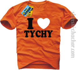I love Tychy koszulka męska z nadrukiem - orange