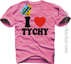I love Tychy koszulka męska z nadrukiem - pink