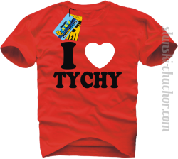 I love Tychy koszulka męska z nadrukiem - red