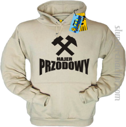 Hajer Przodowy - bluza męska z nadrukiem - beżowy