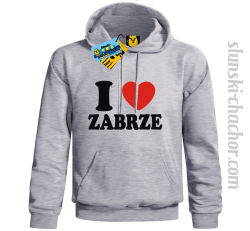 I love Zabrze bluza męska z nadrukiem - ash
